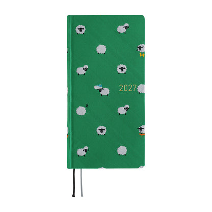 2027 Hobonichi Weeks MEGA Bow & Tie: Sheep Sheep Sheep《ENG/Tall & Slim/MEGA/Jan start》