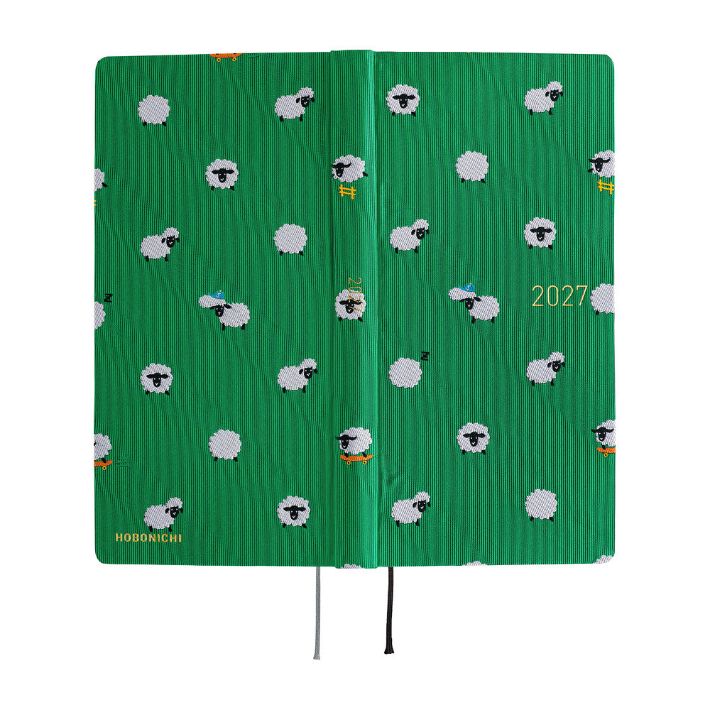 2027 Hobonichi Weeks MEGA Bow & Tie: Sheep Sheep Sheep《ENG/Tall & Slim/MEGA/Jan start》