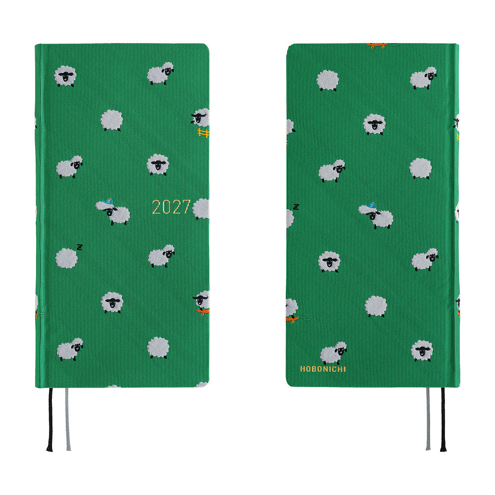 2027 Hobonichi Weeks MEGA Bow & Tie: Sheep Sheep Sheep《ENG/Tall & Slim/MEGA/Jan start》