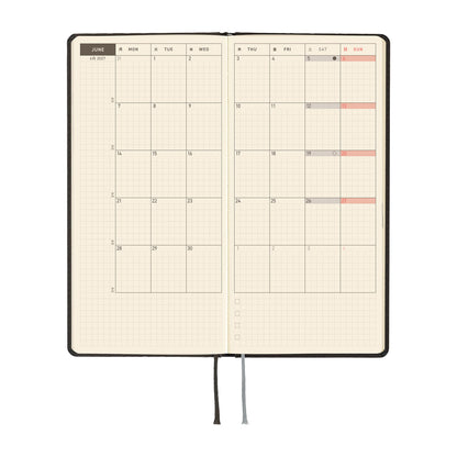 2027 Hobonichi Weeks Paper Series: Black Argyle《ENG/Tall & Slim/Jan start》