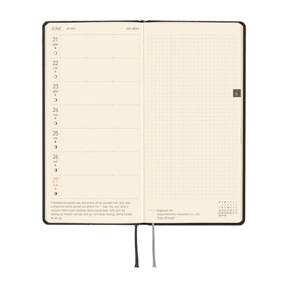 2027 Hobonichi Weeks Paper Series: Black Argyle《ENG/Tall & Slim/Jan start》