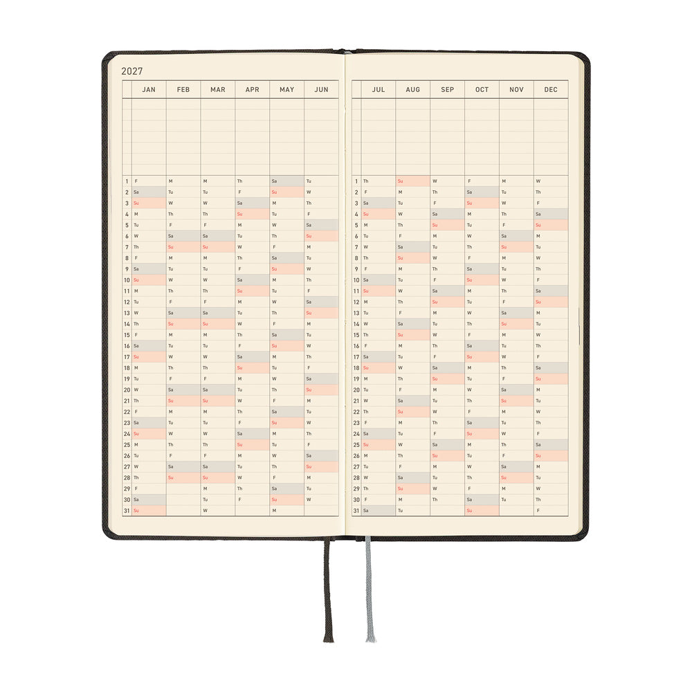 2027 Hobonichi Weeks Paper Series: Black Argyle《ENG/Tall & Slim/Jan start》