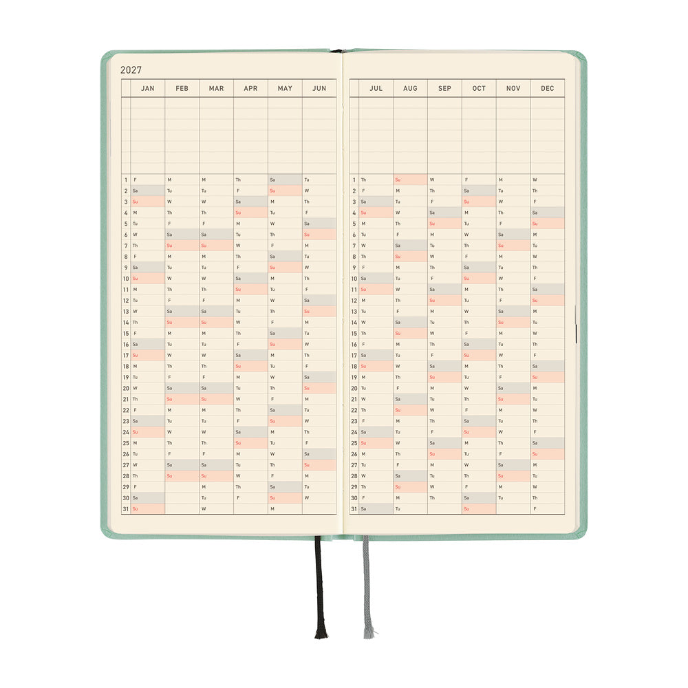 2027 Hobonichi Weeks Paper Series: Frosty Jade《ENG/Tall & Slim/Jan start》