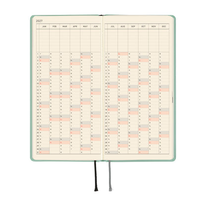2027 Hobonichi Weeks Paper Series: Frosty Jade《ENG/Tall & Slim/Jan start》