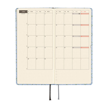 2027 Hobonichi Weeks Shirt Fabric: Graph Plaid《ENG/Tall & Slim/Jan start》
