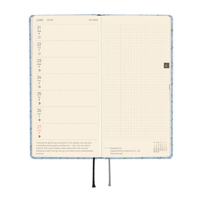 2027 Hobonichi Weeks Shirt Fabric: Graph Plaid《ENG/Tall & Slim/Jan start》