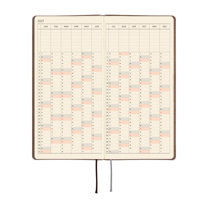 2027 Hobonichi Weeks Smooth: Cafe au Lait《ENG/Tall & Slim/Jan start》