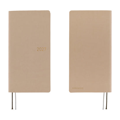 2027 Hobonichi Weeks Smooth: Cafe au Lait《ENG/Tall & Slim/Jan start》