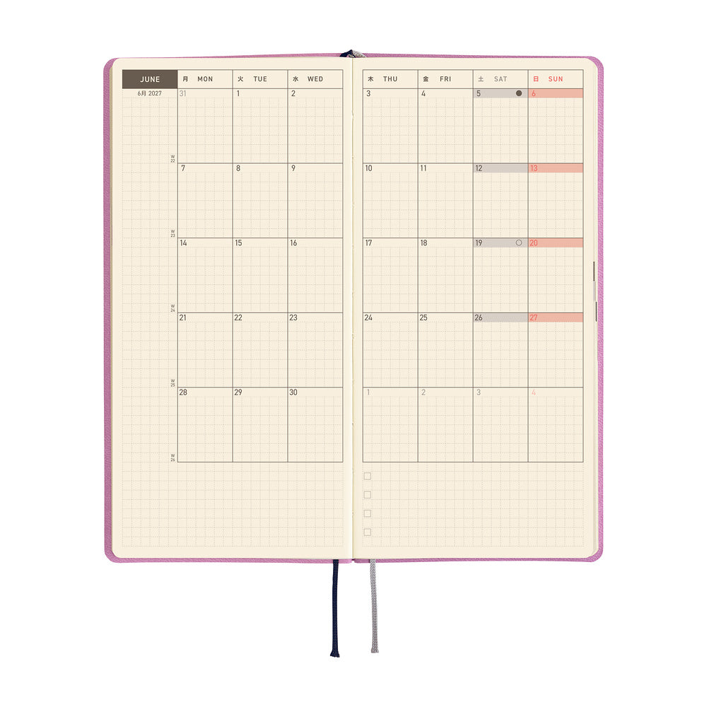 2027 Hobonichi Weeks Smooth: Lavender Milk 《ENG/Tall & Slim/Jan start》