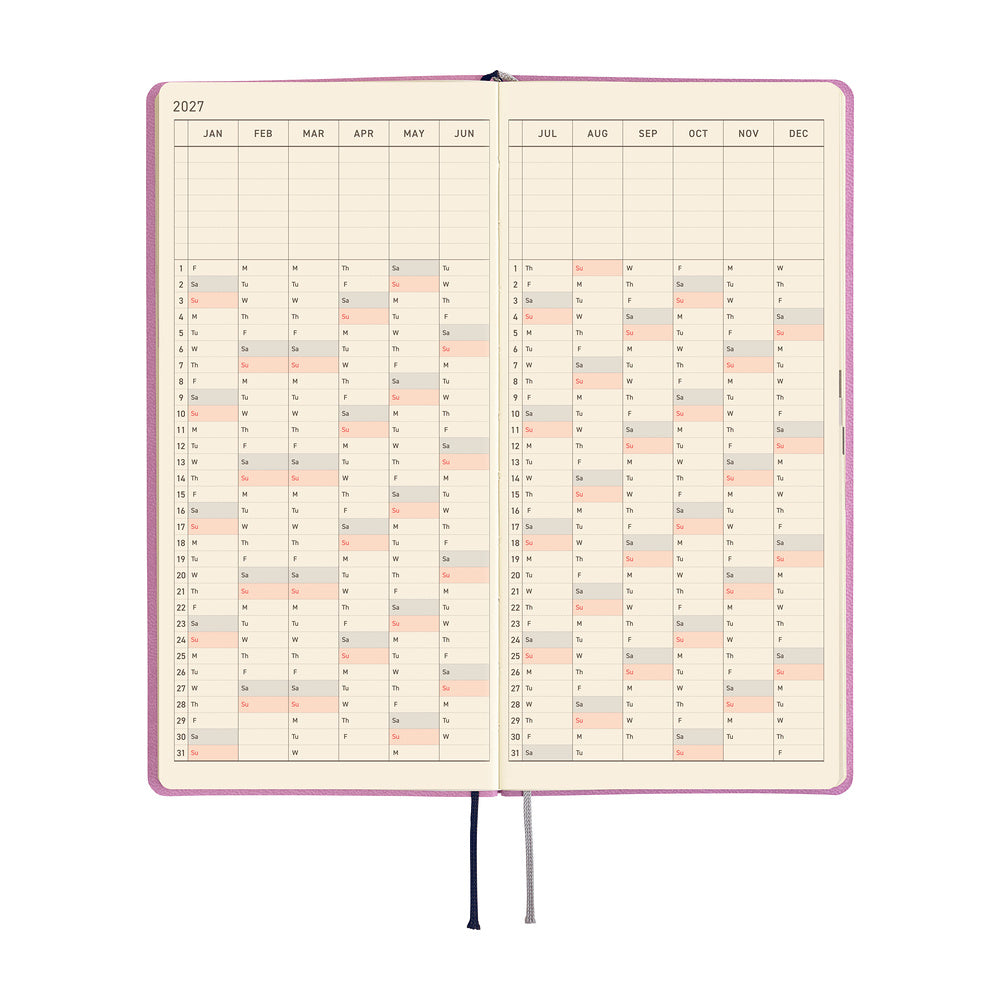 2027 Hobonichi Weeks Smooth: Lavender Milk 《ENG/Tall & Slim/Jan start》