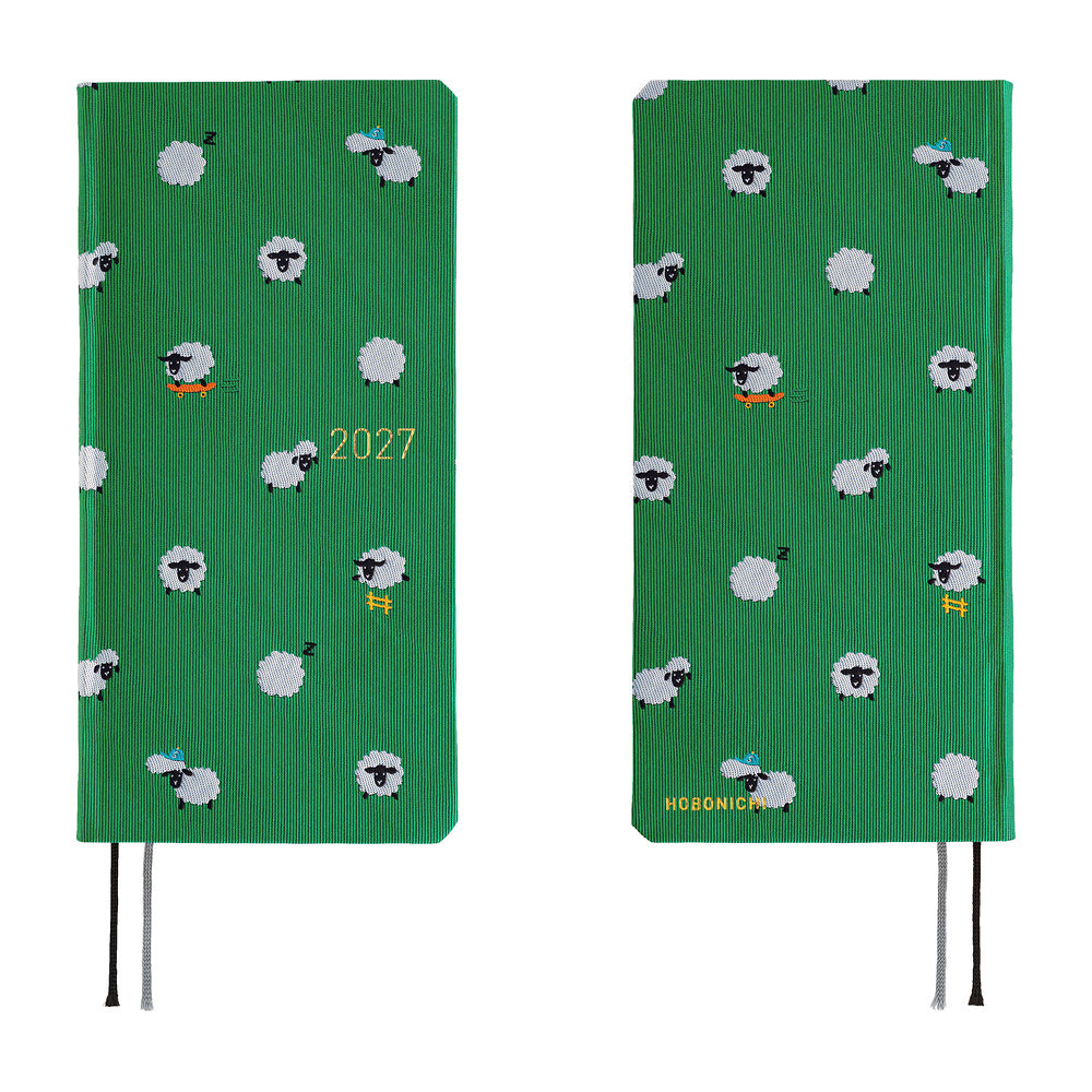 2027 Hobonichi Weeks Bow & Tie: Sheep Sheep Sheep《ENG/Tall & Slim/Jan start》
