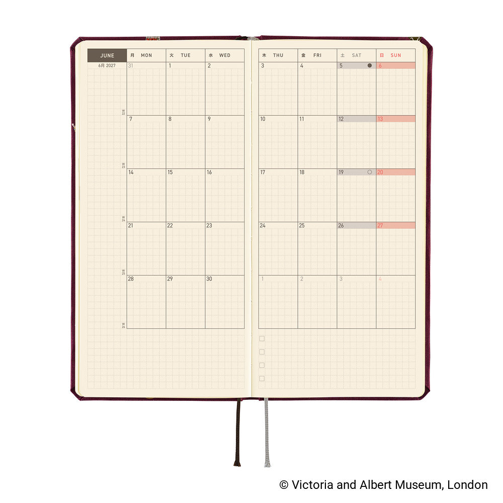 2027 Hobonichi Weeks V&A Series: Welcome to the V&A《ENG/Tall & Slim/Jan start》