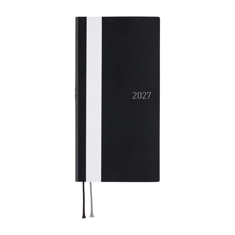 2027 Hobonichi Weeks White Line: Black《ENG/Tall & Slim/Jan start》