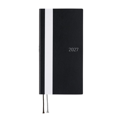 2027 Hobonichi Weeks White Line: Black《ENG/Tall & Slim/Jan start》