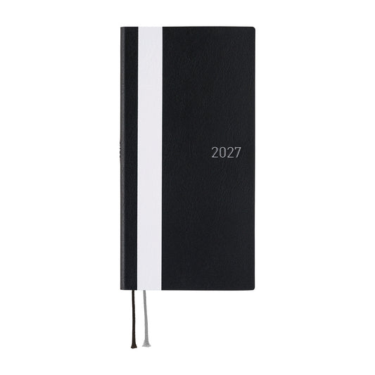 2027 Hobonichi Weeks White Line: Black《ENG/Tall & Slim/Jan start》