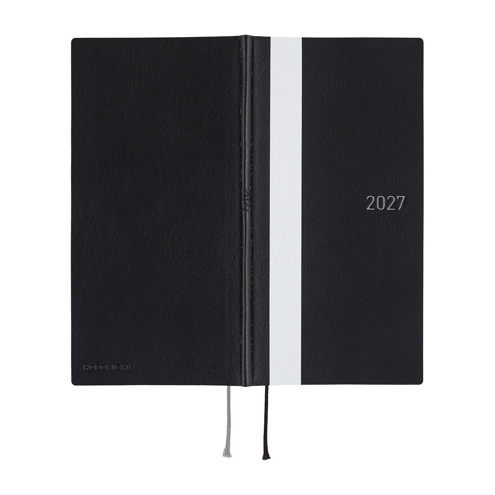 2027 Hobonichi Weeks White Line: Black《ENG/Tall & Slim/Jan start》