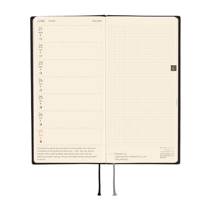 2027 Hobonichi Weeks White Line: Black《ENG/Tall & Slim/Jan start》
