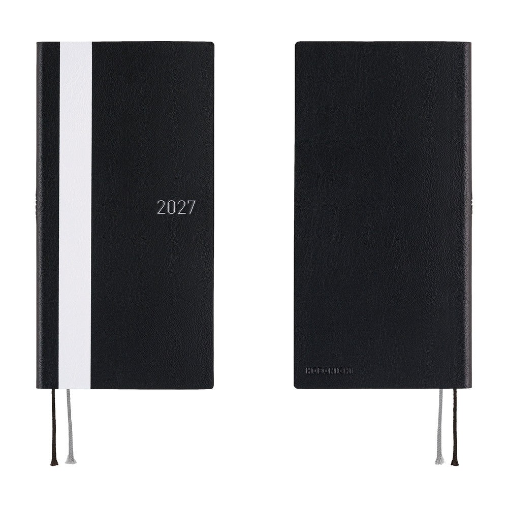 2027 Hobonichi Weeks White Line: Black《ENG/Tall & Slim/Jan start》