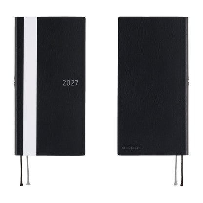 2027 Hobonichi Weeks White Line: Black《ENG/Tall & Slim/Jan start》