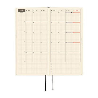 2027 Hobonichi Weeks White Line: Ivory《ENG/Tall & Slim/Jan start》