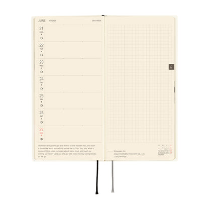 2027 Hobonichi Weeks White Line: Ivory《ENG/Tall & Slim/Jan start》