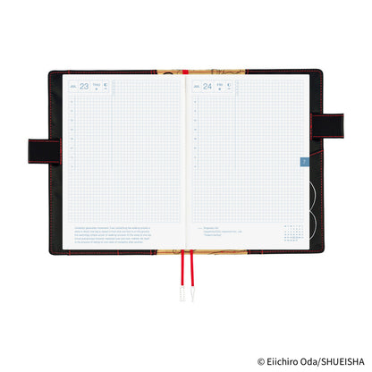 2026 Hobonichi Techo English Cousin Book + ONE PIECE magazine: Straw Hat Luffy (Black)《January Start | English | A5》