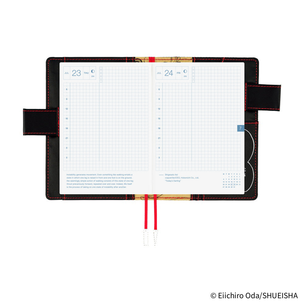 2026 Hobonichi Techo English Original Book + ONE PIECE magazine: Straw Hat Luffy (Black)《January Start | English | A6》