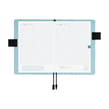 2026 Hobonichi Techo English Cousin Book / Colors: Black x Clear Blue Cover《January Start | English | A5》