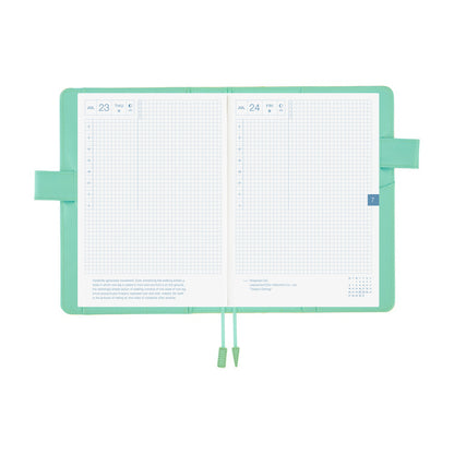 2026 Hobonichi Techo English Cousin Book / Colors: Chamomile Mint Cover《January Start | English | A5》