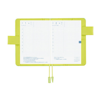 2026 Hobonichi Techo English Original Book + Colors: Aqua Lime Cover《January Start | English | A6》