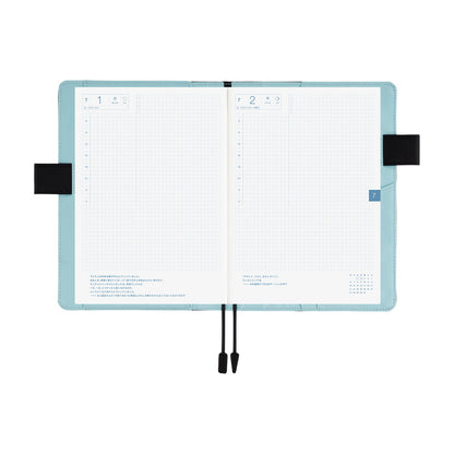 2026 Hobonichi Techo English Cousin Book / Colors: Black x Clear Blue Cover《January Start | English | A5》