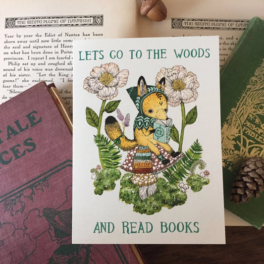 Woods and Books Greeting Card · Marika Paz Illustration