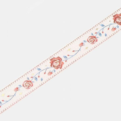 Embroidered Ribbon Rose Washi Tape · BGM