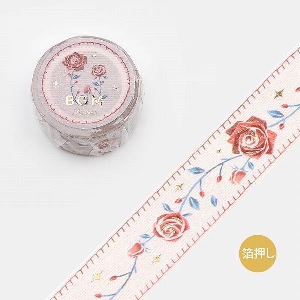 Embroidered Ribbon Rose Washi Tape · BGM