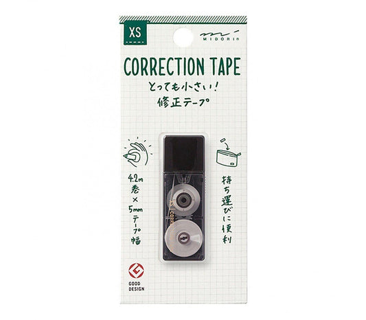 Black XS Correction Tape · Midori