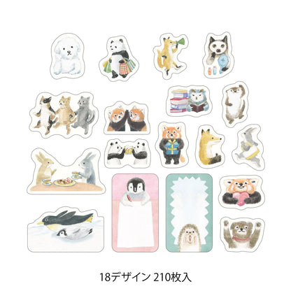Animals Yuru Log Sticker Roll · Midori