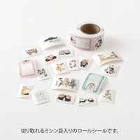 Animals Yuru Log Sticker Roll · Midori