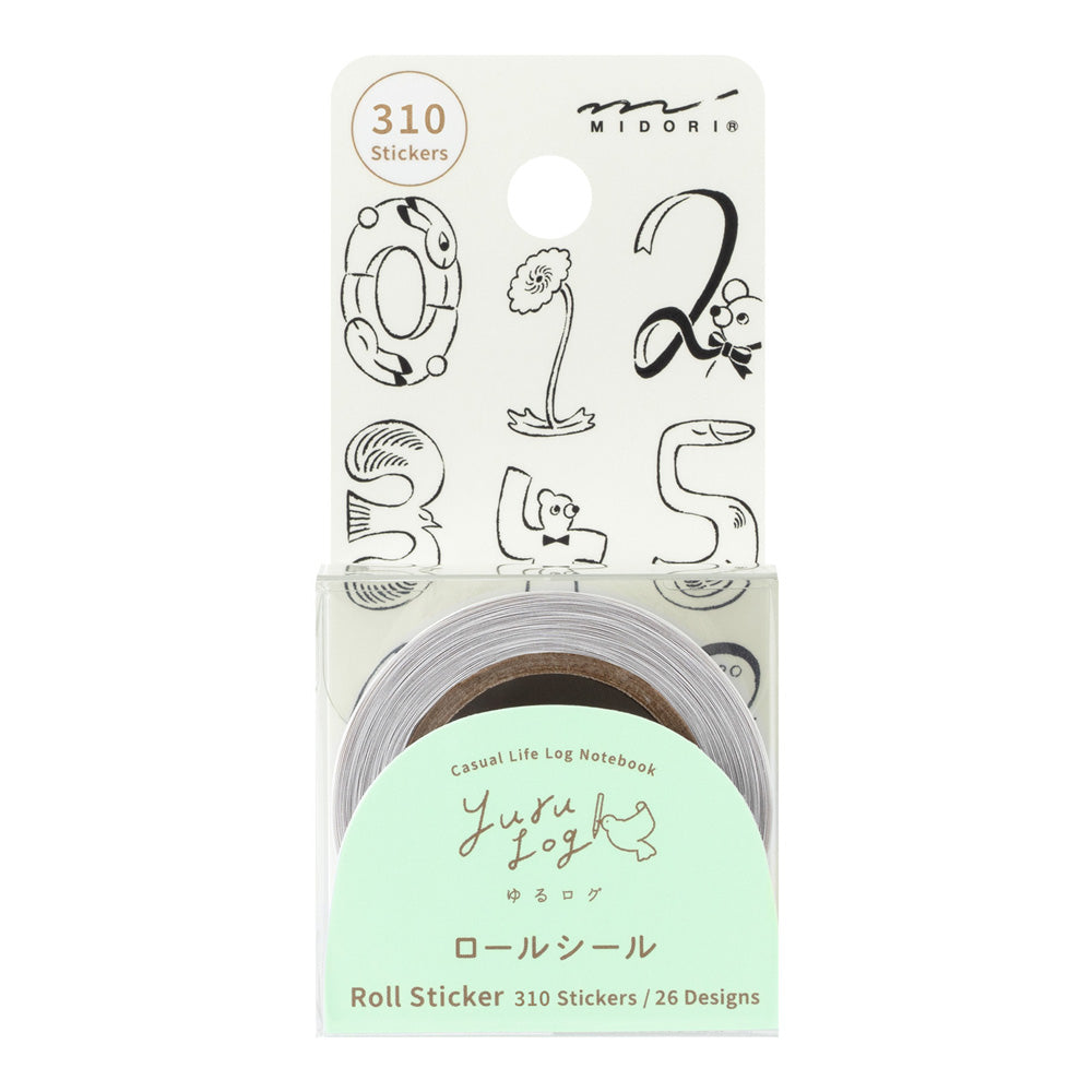 Numbers Yuru Log Sticker Roll · Midori