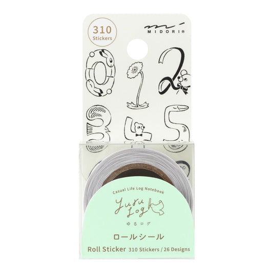 Numbers Yuru Log Sticker Roll · Midori