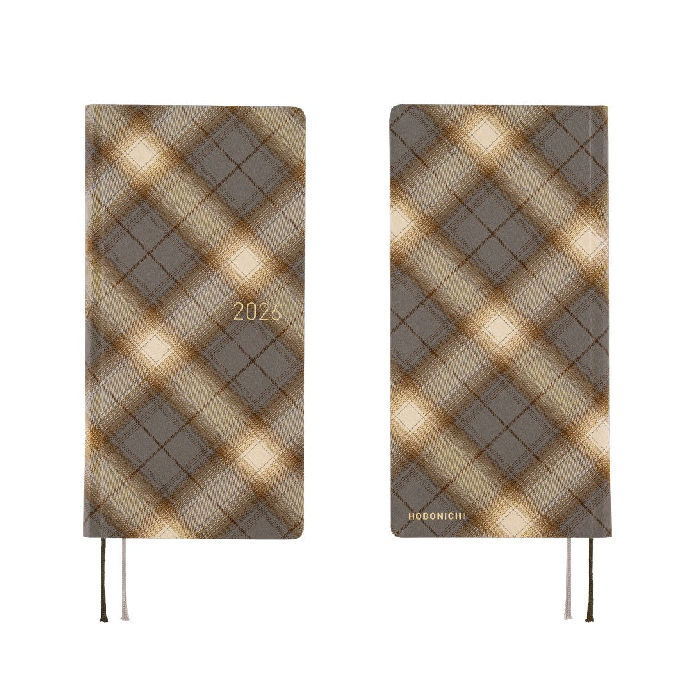 2026 Hobonichi English Weeks / Shirt Fabric: Foggy Plaid《January Start | English》