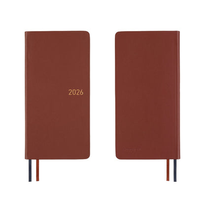 2026 Hobonichi English Weeks / Leather: Wine Brown《January Start | English》