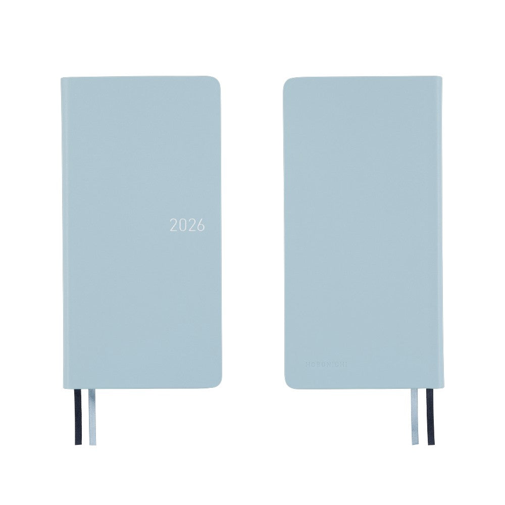 2026 Hobonichi English Weeks / Leather: Snow Blue 《January Start | English》