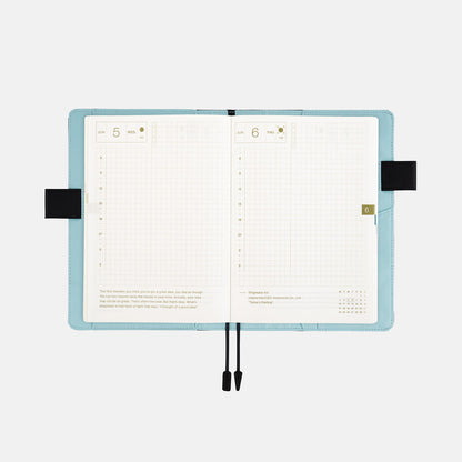 Black x Clear Blue · A6 Original Cover for Hobonichi Techo