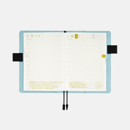 Black x Clear Blue · A6 Original Cover for Hobonichi Techo