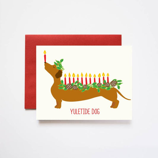 Yuletide Doxie Dog Holiday Card / Ilootpaperie