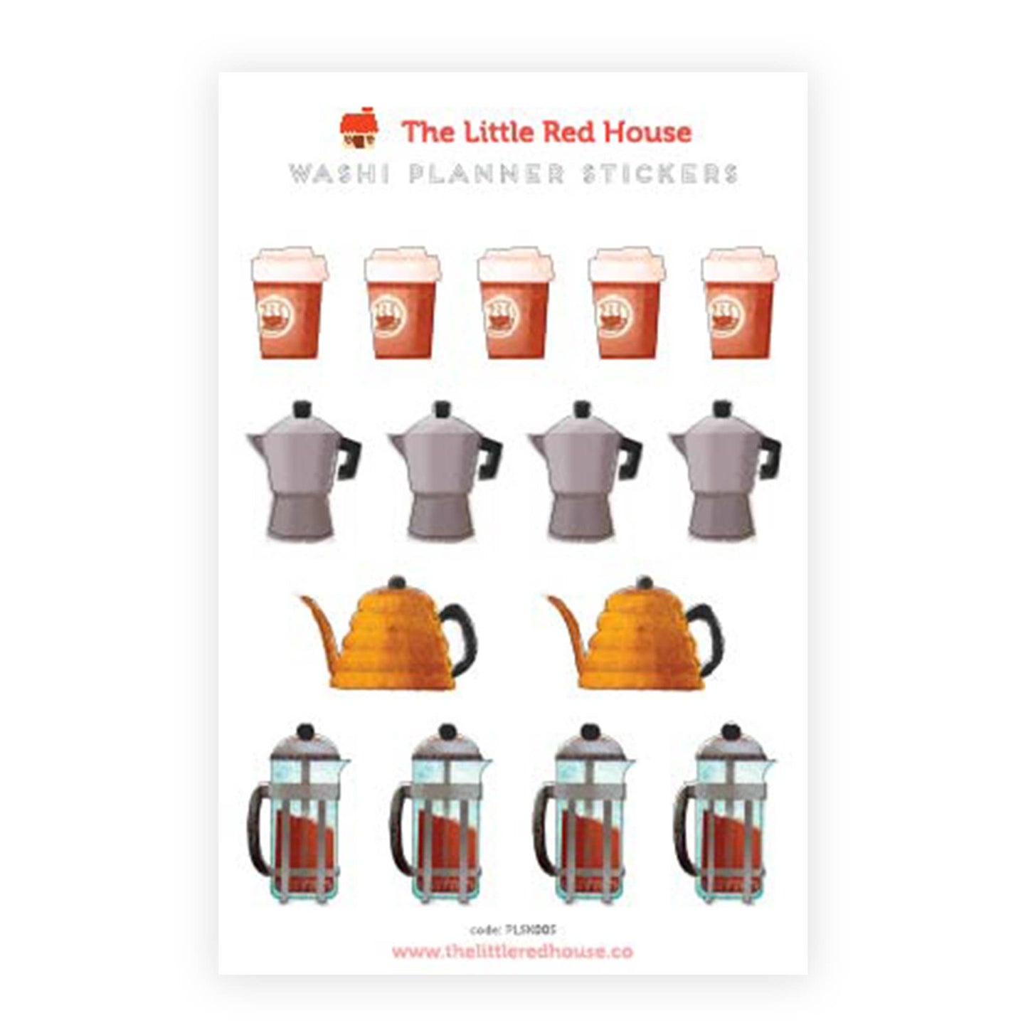 Coffee Planner Washi Stickers · The Little Red House