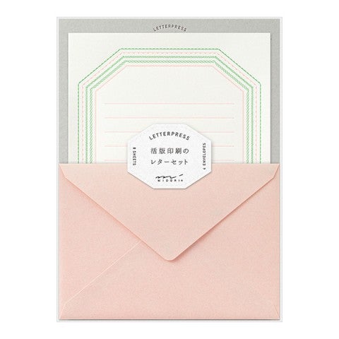 Pink Frame Letterpress Letter Set · Midori