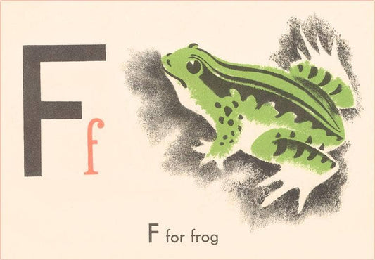F is for Frog Vintage Postcard