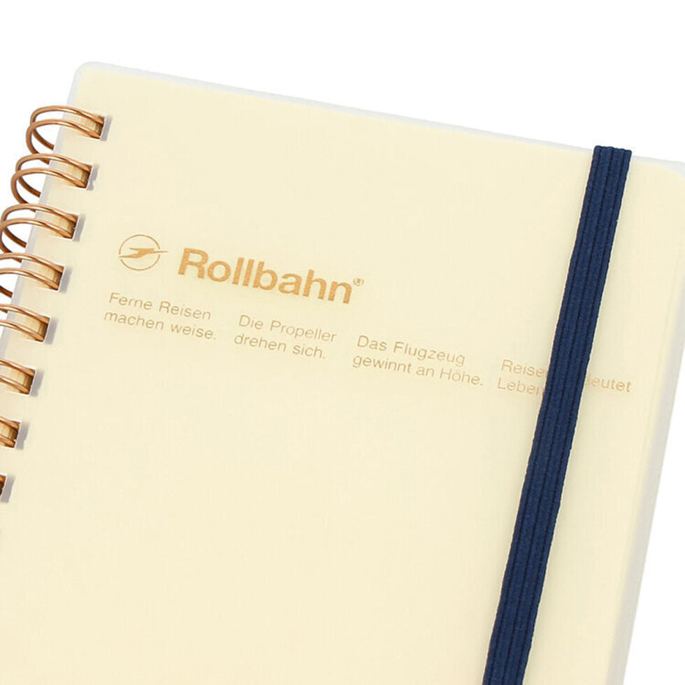 Rollbahn Spiral Notebook Clear Cover/ Cream
