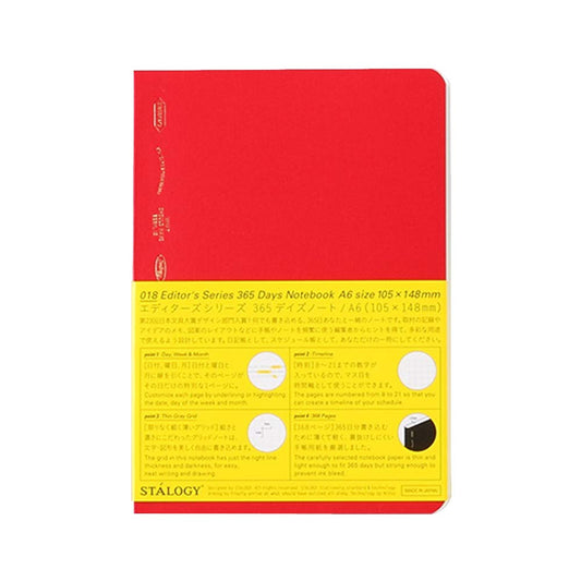Stalogy 365 Days Notebook A6 - Red